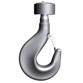 Single hook machined with nut