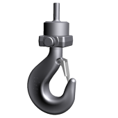 Extended shaft single hook e.g. motor driven rotatable hook suspensions