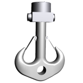 Open die forged ramshorn hook Form B